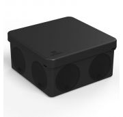 Коробка распределительная ОП 100х100х50мм двухкомпонентная безгалоген. (HF) для прямого монтажа черн. Промрукав 60-0300-9005